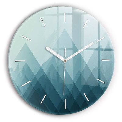 Ceas perete din sticlă rotund unic Figuri geometrice