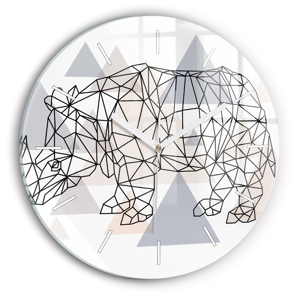 Ceas perete din sticlă rotund unic Model geometric