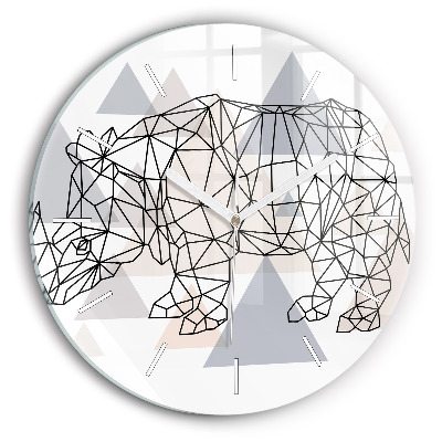 Ceas perete din sticlă rotund unic Model geometric