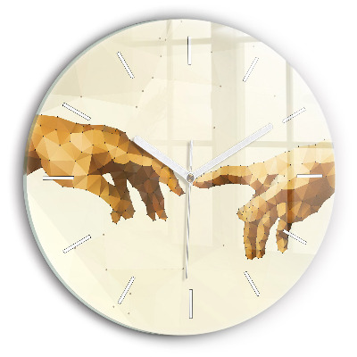 Ceas perete din sticlă rotund unic Crearea lui Adam