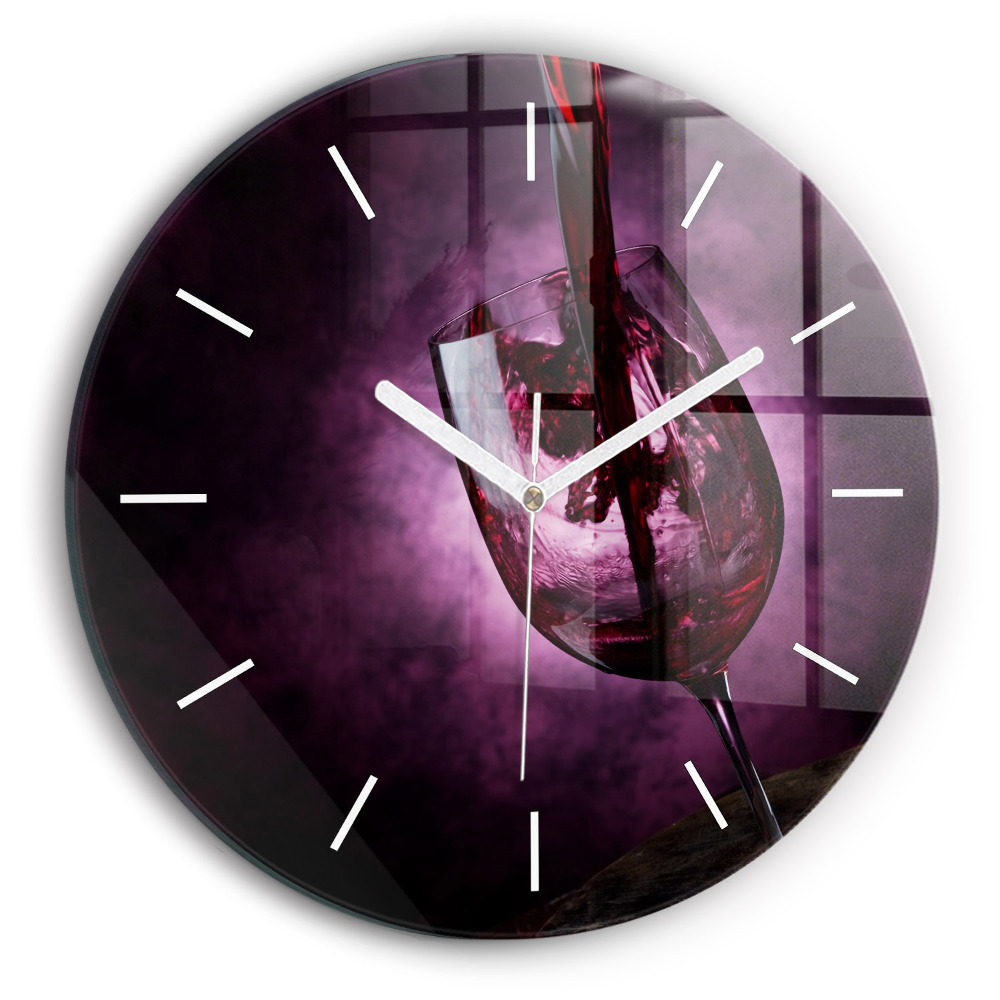Ceas rotund de perete din sticlă unic Pahar de vin