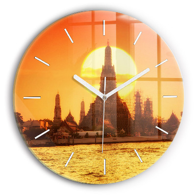 Ceas perete din sticlă rotund unic Wat Arun Bangkok Thailanda
