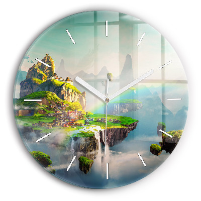 Ceas rotund de perete din sticlă unic Fantezie chinezească