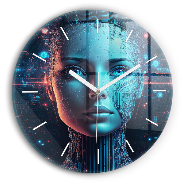 Ceas perete din sticlă rotund unic Inteligenţă artificială