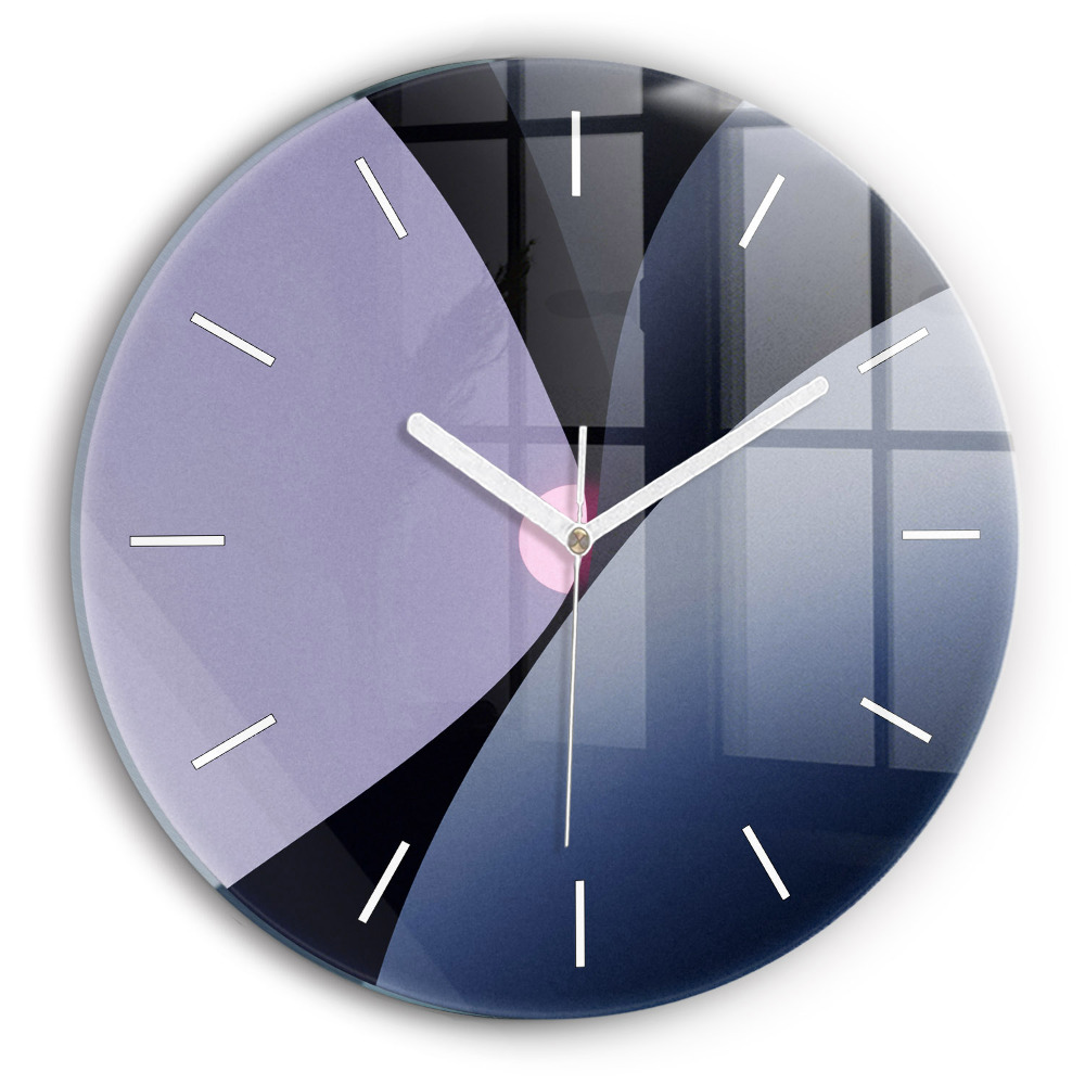 Ceas rotund de perete din sticlă unic Soare abstract