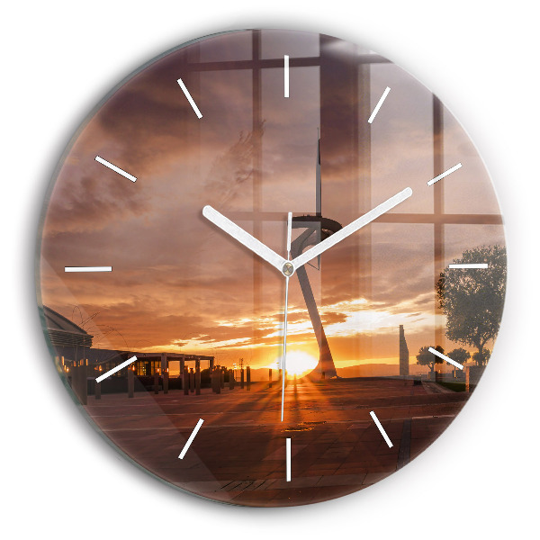 Ceas rotund de perete din sticlă unic Parcul Olimpic din Barcelona