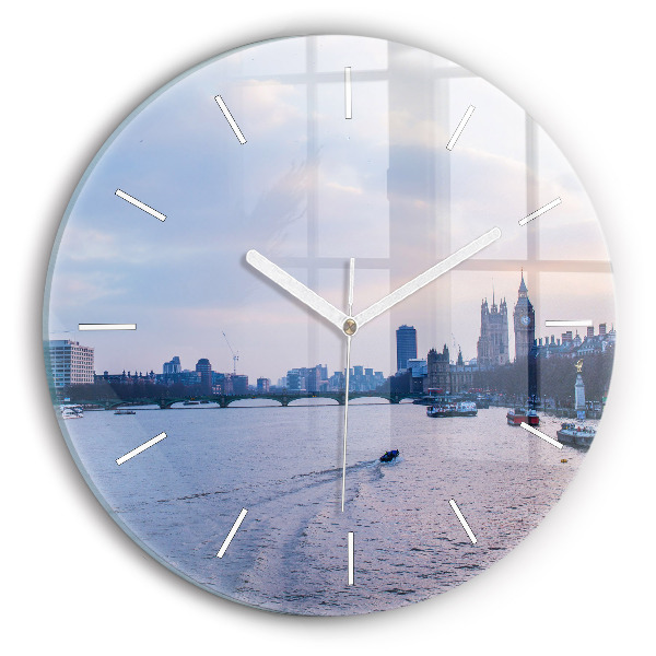 Ceas perete din sticlă rotund unic Panorama orașului London Eye
