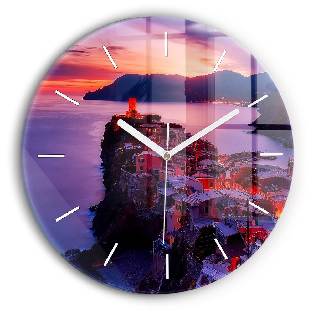 Ceas rotund de perete din sticlă unic Case lângă lac