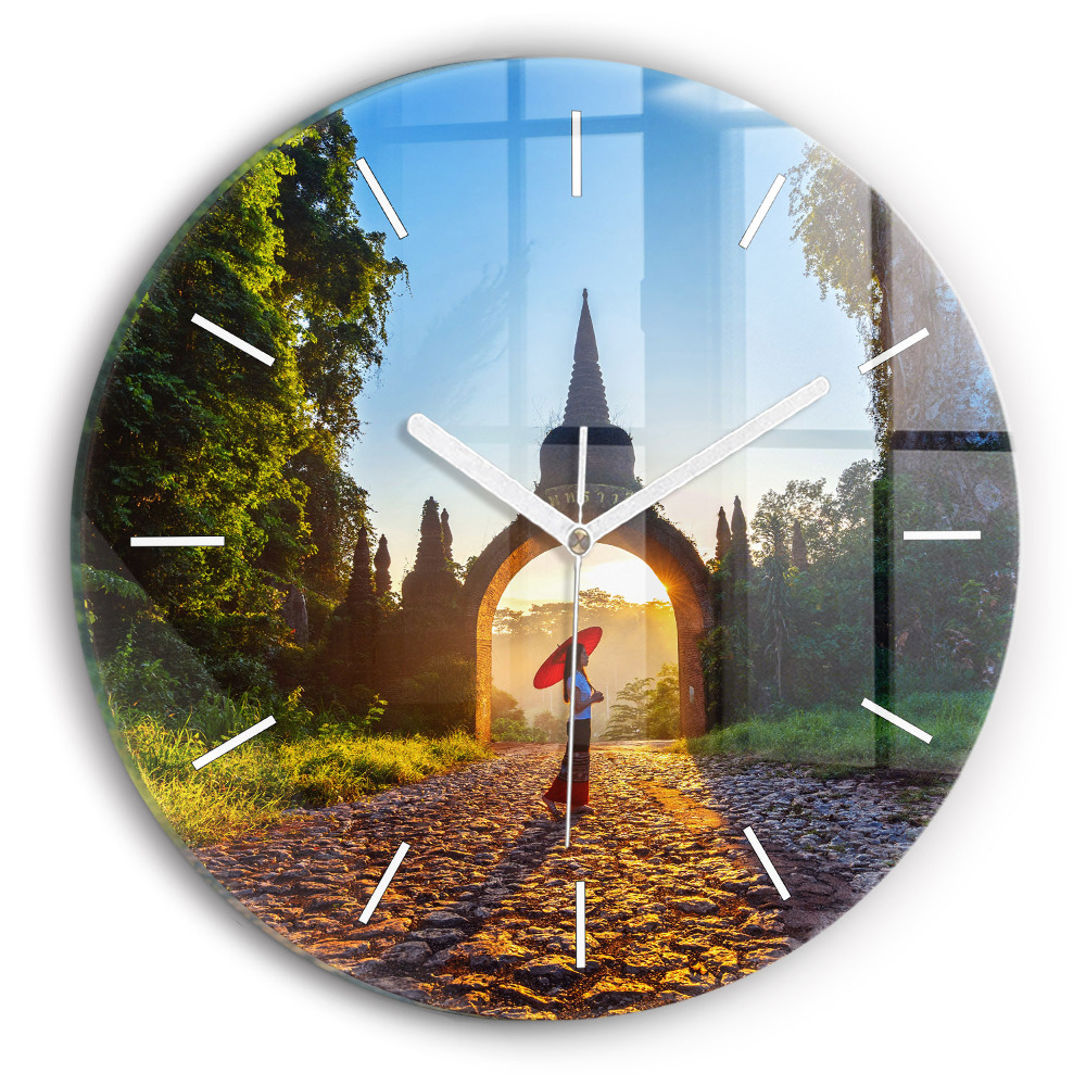 Ceas rotund de perete din sticlă unic Parcul Surat Thani, Thailanda