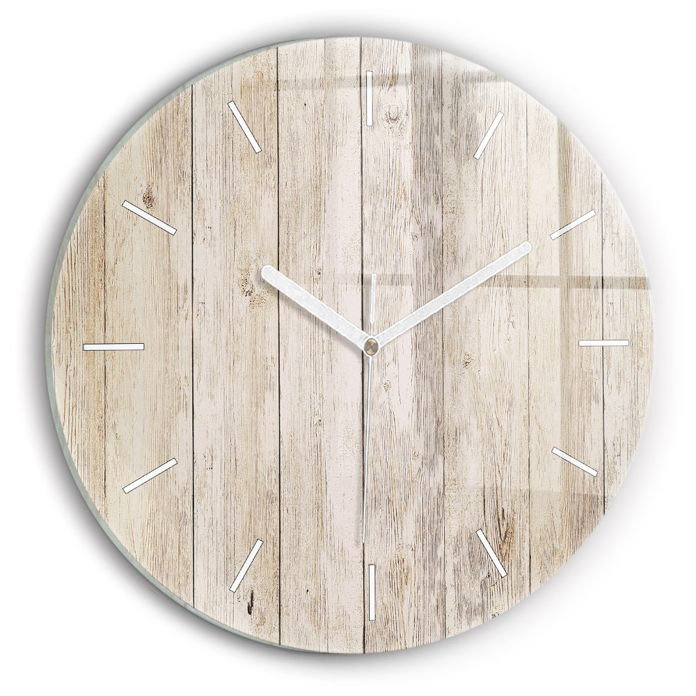 Ceas rotund de perete din sticlă unic Panouri din lemn