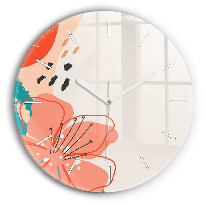 Ceas perete din sticlă rotund unic Plante hawaiene