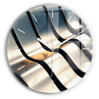 Ceas perete din sticlă rotund unic Model argintiu