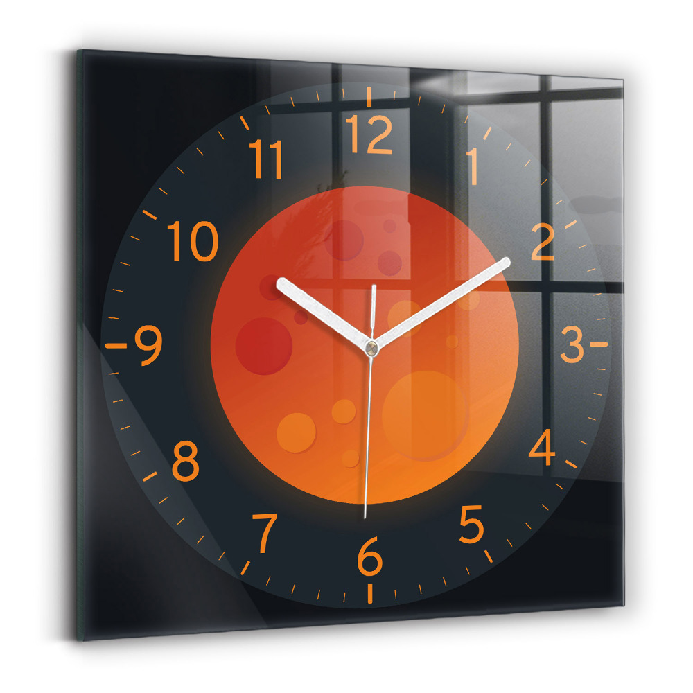 Ceas pătrat de perete din sticlă decorativ Lună plină